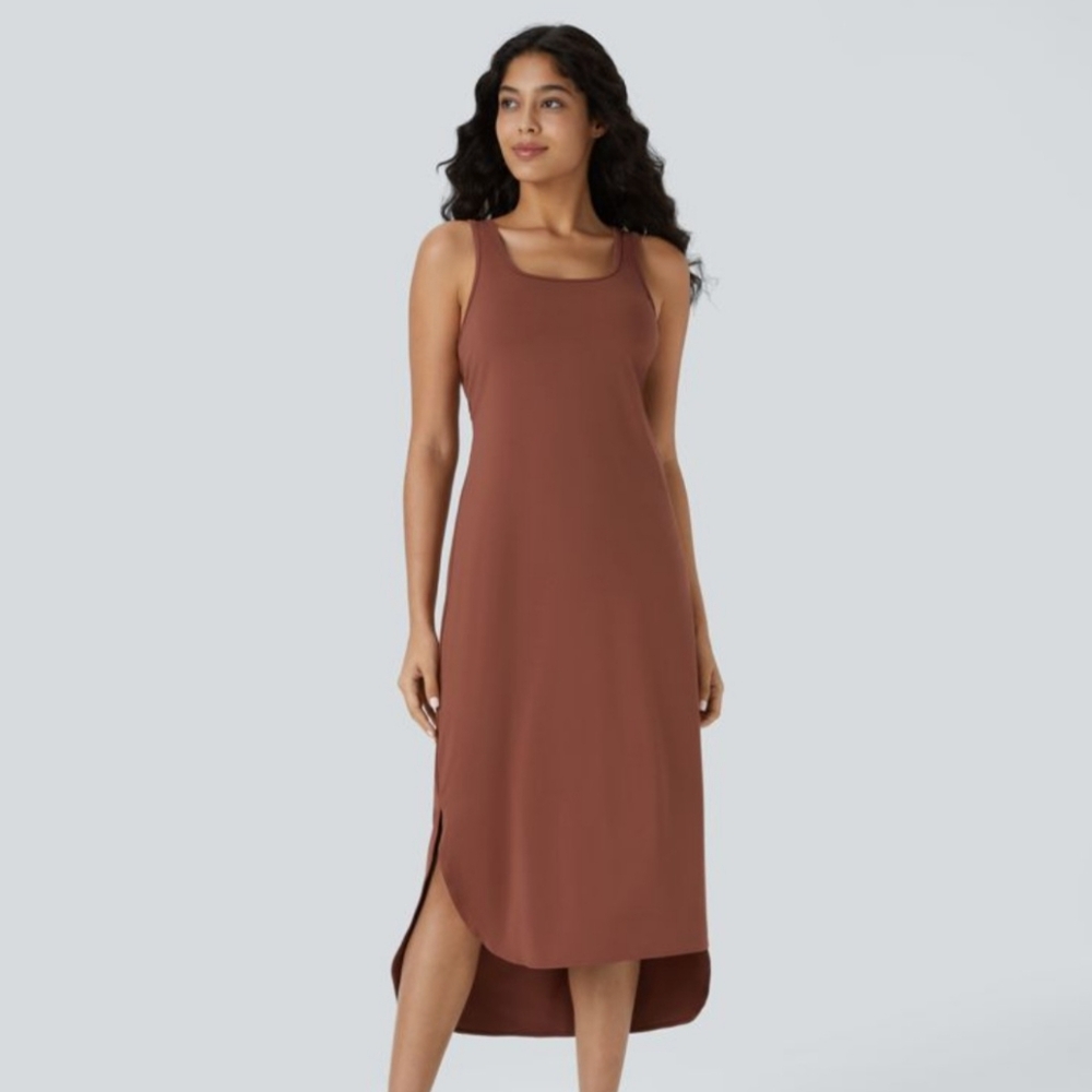 HALARA Terra Cotta High-Low Tank Dress